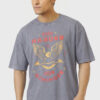 Push Harder Washed Oversized T-shirt Light Grey